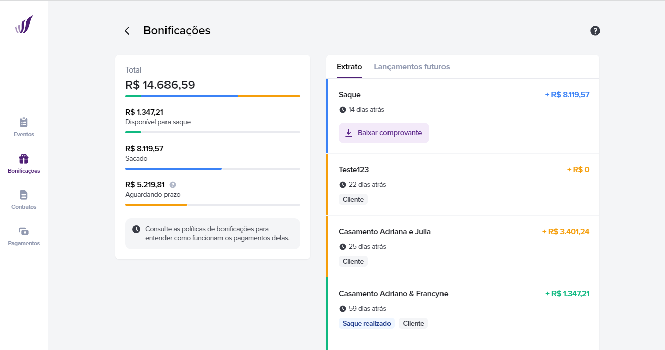Customer profile user interface